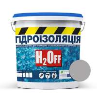 Гидроизоляция универсальная акриловая краска мастика H2Off Серая 24 кг