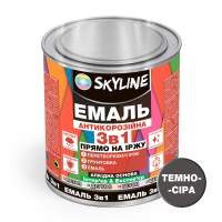 Эмаль алкидная 3 в 1 по ржавчине антикоррозионная «Skyline» Темно-серый 2.5 кг