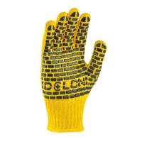 Перчатки "Строитель" трикотажные рабочие желтые с ПВХ 7 класс 10 размер арт. 4078