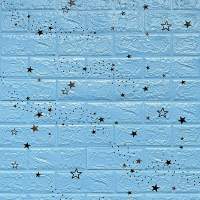 Самоклеящаяся 3D панель голубые звезды 700х770х3мм (321) SW-00001342