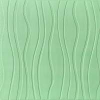 Самоклеющаяся 3D панель светло-зеленые волны 600x600x6мм SW-00001327