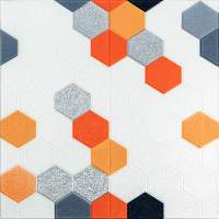 Панель стінова 3D 700х700х4мм мозаїка помаранчева (D) SW-00002013