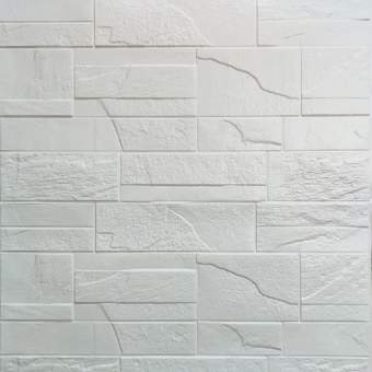 Самоклеюча декоративна 3D панель камінь Біла цегла бита 700х770х5мм (180) SW-00000426
