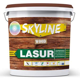 Лазурь декоративно-защитная для обработки дерева LASUR Wood SkyLine Кипарис 3л