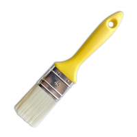 Пензель плоский, 40 мм, світла щетина китайської свині, пластикова ручка HARDY Жовта
