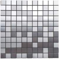 Самоклеющаяся алюминиевая плитка серебряная мозаика 300х300х3мм SW-00001167 (D)