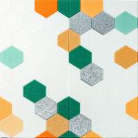Панель стеновая 3D 700х700х4мм мозаика зелёно-жёлтая (D) SW-00002015