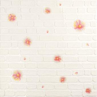 Панель стінова 3D 700х700х4мм рожеві квіти (D) SW-00001978
