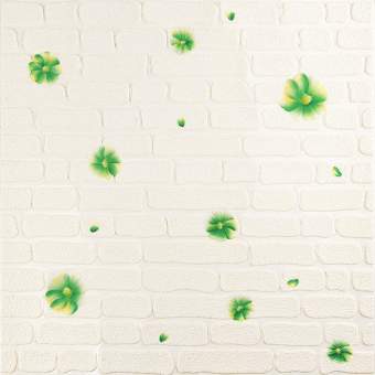 Панель стінова 3D 700х700х4мм зелені квіти (D) SW-00001976
