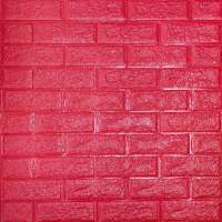 Самоклеюча 3D панель малиново-червона 700х770х5мм (108-5) SW-00001364