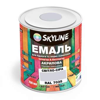 Эмаль для пола SkyLine Светло-серая RAL 7035 0.75 л