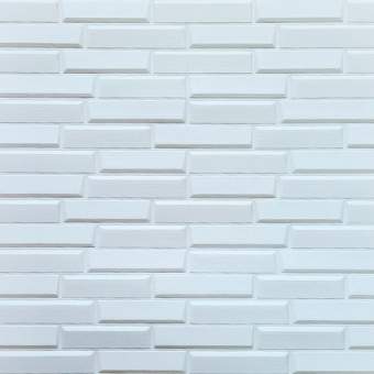Самоклеюча декоративна панель 3D біла кладка 770х700х5 мм (031) SW-00000167