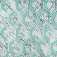Панель стеновая 3D 700х700х4мм серо-зеленые соты мрамор (D) SW-00002006