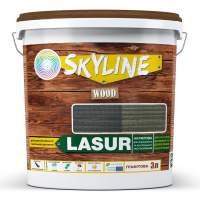 Лазурь декоративно-защитная для обработки дерева LASUR Wood SkyLine Графитовая 3 л