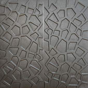 Самоклеюча декоративна стельова стінна 3D панель срібна 700x700x8мм (118) SW-00000236