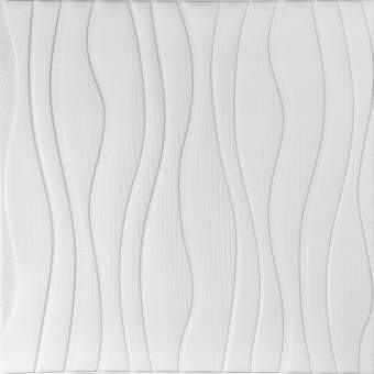 Самоклеюча декоративна стельова стінна 3D панель хвилі 600*600*6mm (160) SW-00001199