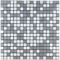 Самоклеющаяся алюминиевая плитка серебряная мозаика со стразами 300х300х3мм SW-00001824 (D)