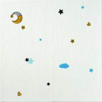 Панель стінова 3D 700*700*4mm зірки та місяць білому тлі (D) SW-00001970