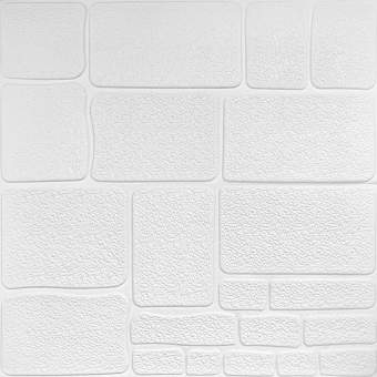 Самоклеящаяся 3D панель камень белый 700х700х6мм (151) SW-00001155