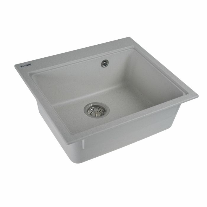 Гранітне миття для кухні Platinum 5852 VESTA матова Біла в крапку