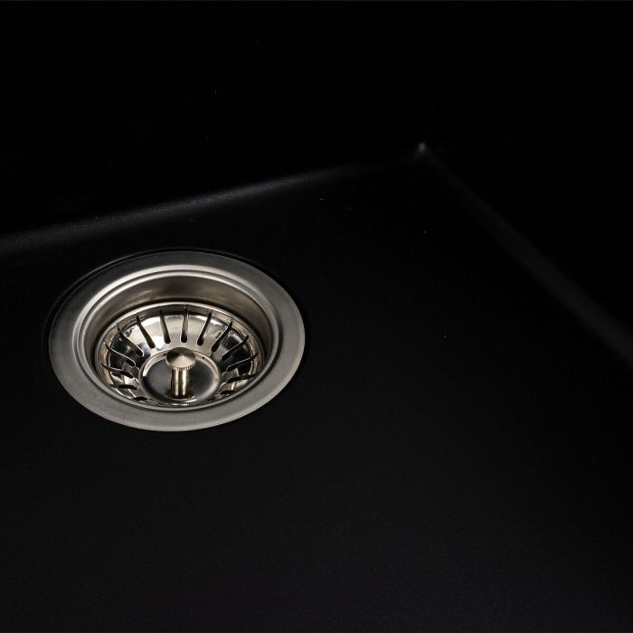 Гранитная мойка для кухни Platinum 4040 RUBA матовый черный