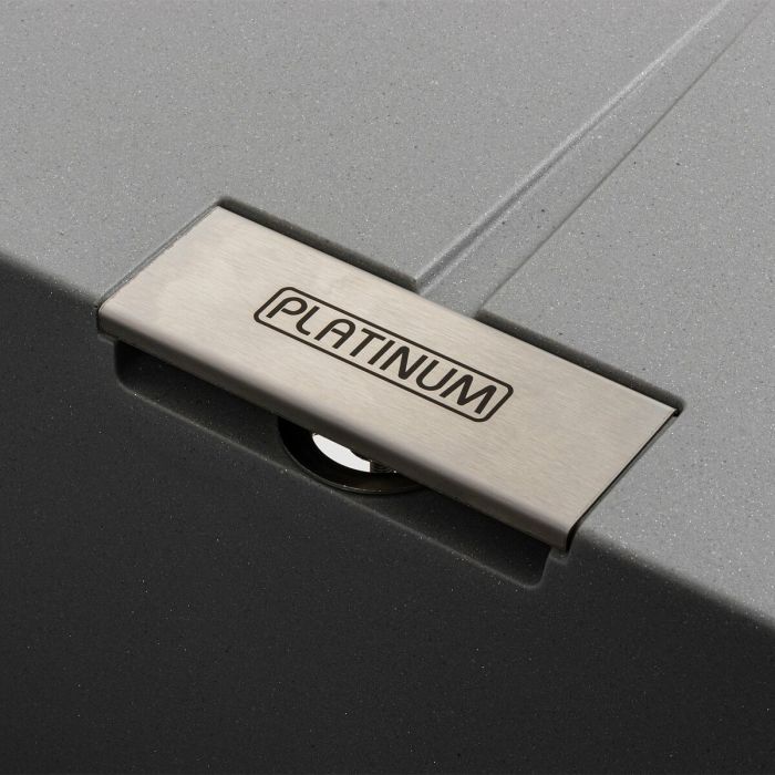 Гранітне миття для кухні Platinum 6250 ZIRKONE матовий Сірий металік