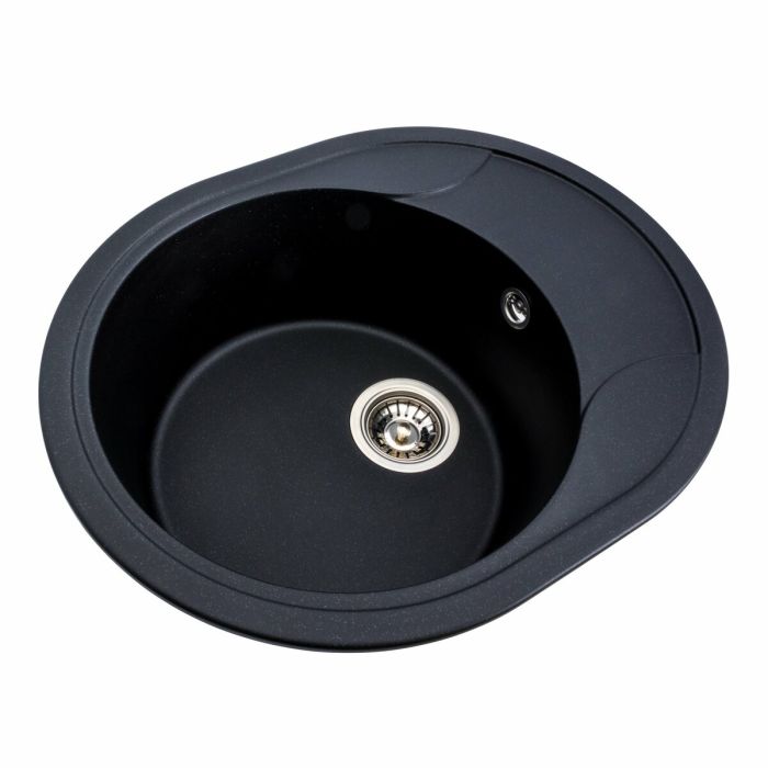 Гранитная мойка для кухни Platinum 5847 ONYX матовая (черный металлик)