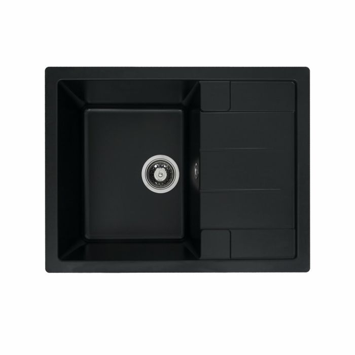 Гранітна мийка для кухні Platinum 6550 INTENSO матова Чорна, R