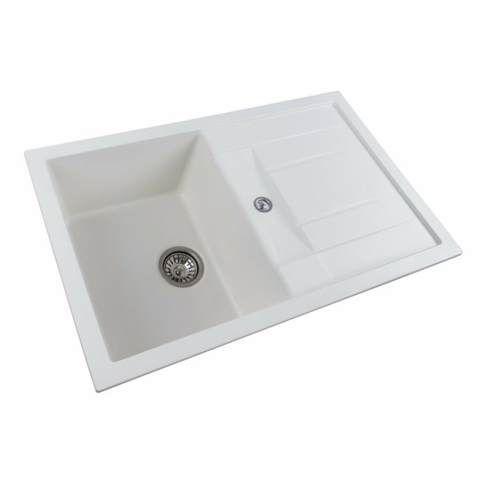 Гранитная мойка для кухни Platinum 7850 TROYA матовая Белая, R