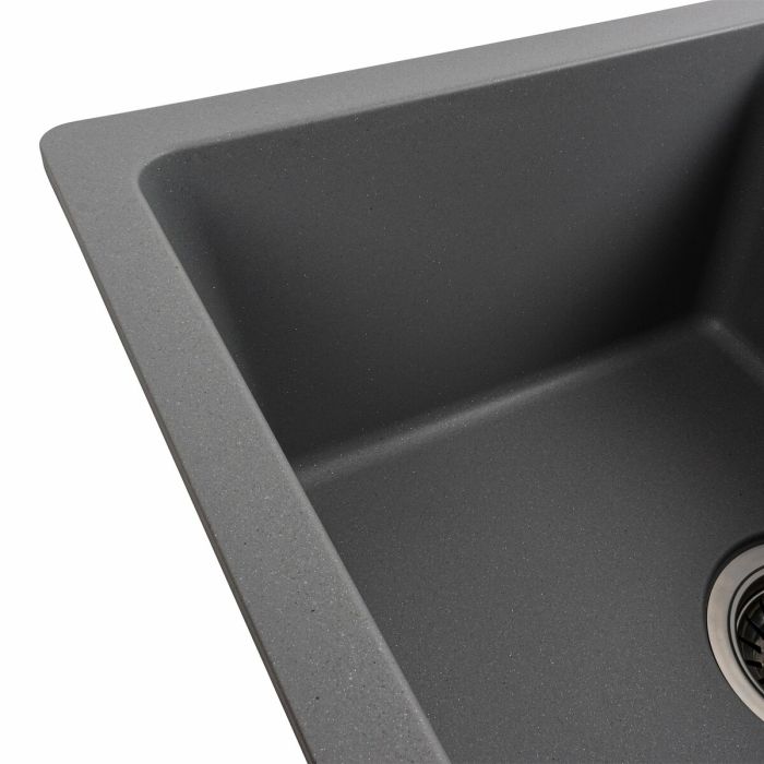 Гранітне миття для кухні Platinum 6250 ZIRKONE матовий Сірий металік