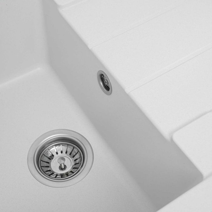 Гранітна мийка для кухні Platinum 6550 INTENSO матова Біла, L