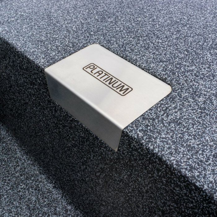 Гранитная мойка для кухни Platinum 8650 DIAMOND матовая (графит), L