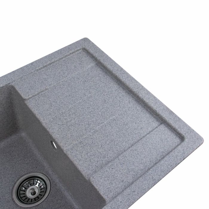 Гранитная мойка для кухни Platinum 6550 INTENSO матовая Серая, R