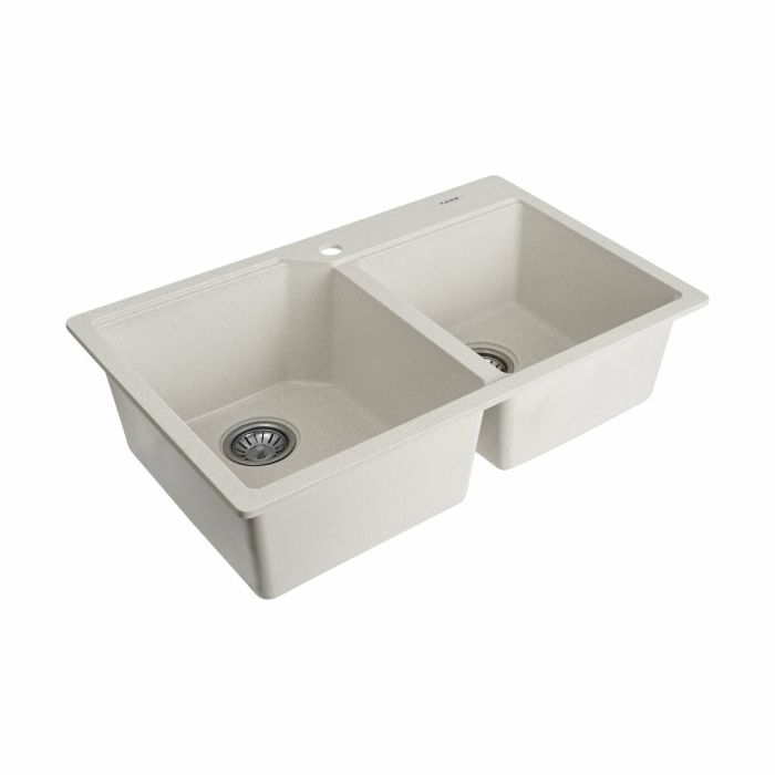 Гранітне миття для кухні Platinum 7850 HARMONY матова Біла в крапку