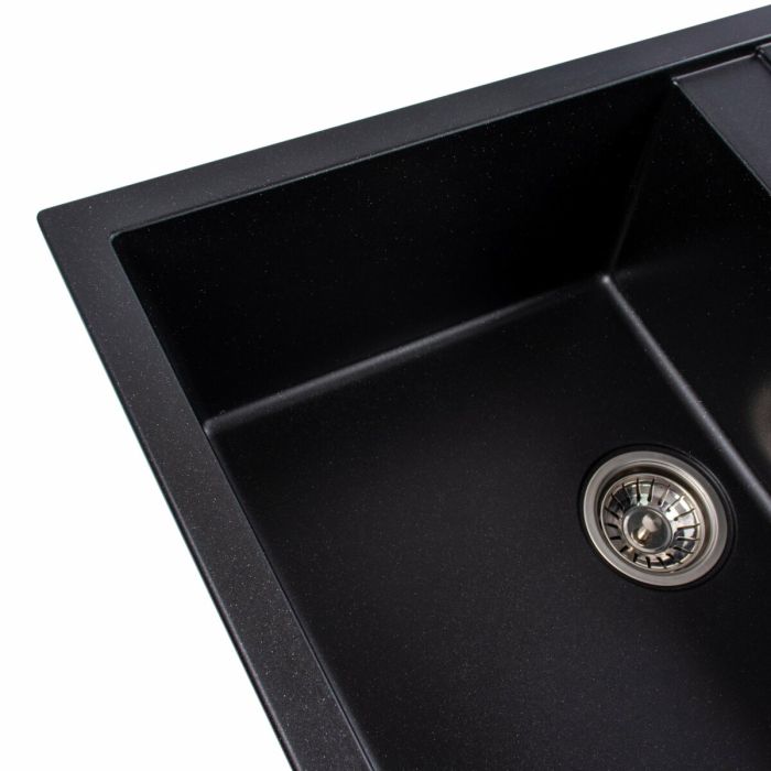 Гранітне миття для кухні Platinum 7950 Selena матова Чорний металік, L
