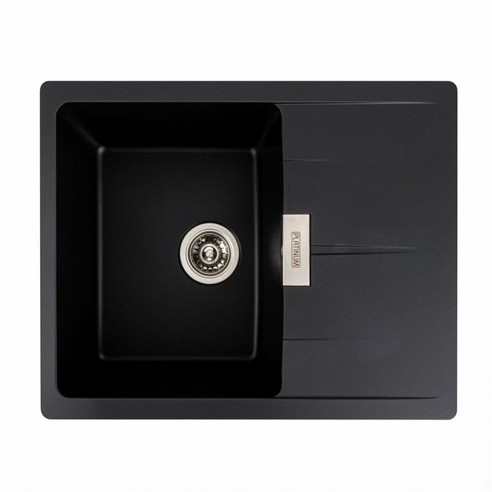 Гранітна мийка для кухні Platinum 6250 ZIRKONE матова Чорна, L