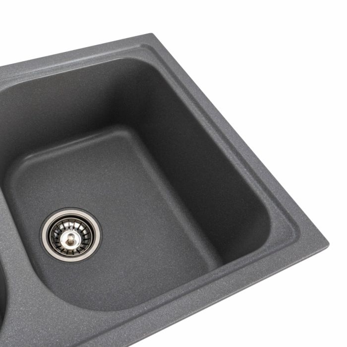 Гранитная мойка для кухни Platinum 7950 Equatoria матовый Серый муссон