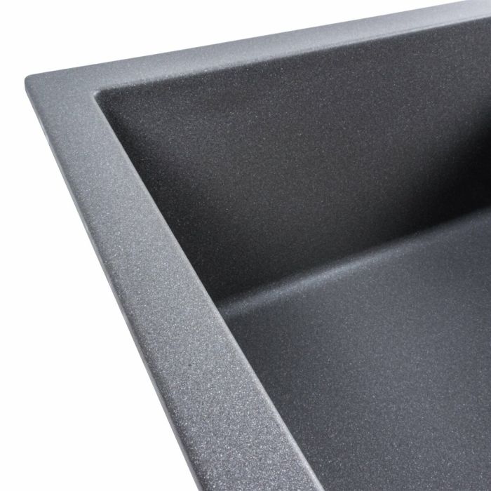 Гранитная мойка для кухни Platinum 6550 LOTOS матовый Серый Муссон