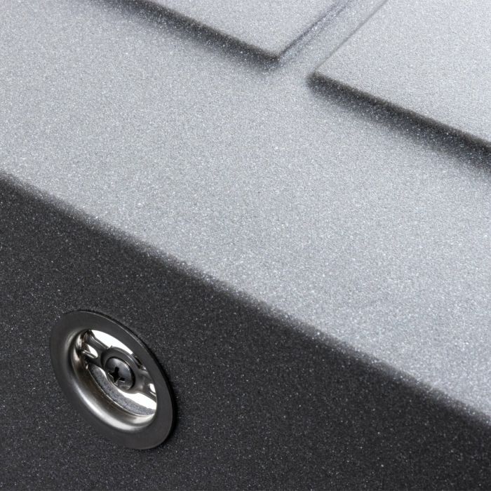 Гранитная мойка для кухни Platinum 6550 LOTOS матовый Серый Муссон