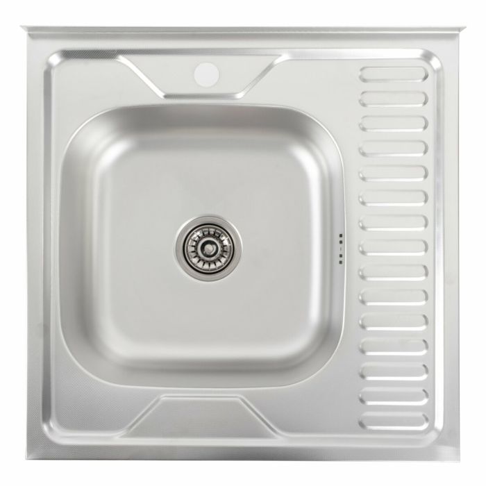 Кухонна мийка із нержавіючої сталі Platinum ДЕКОР 6060 L (0,7/160 мм)