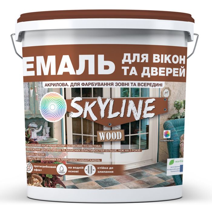 Емаль акрилова для вікон і дверей SkyLine Wood Біла 5 л