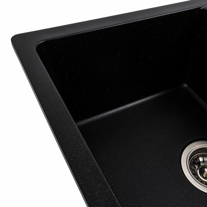 Гранитная мойка для кухни Platinum 6250 ZIRKONE матовый Черный металлик