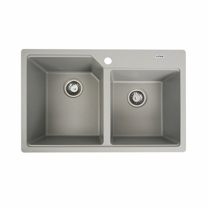 Гранітне миття для кухні Platinum 7850 HARMONY матова Сірий металік