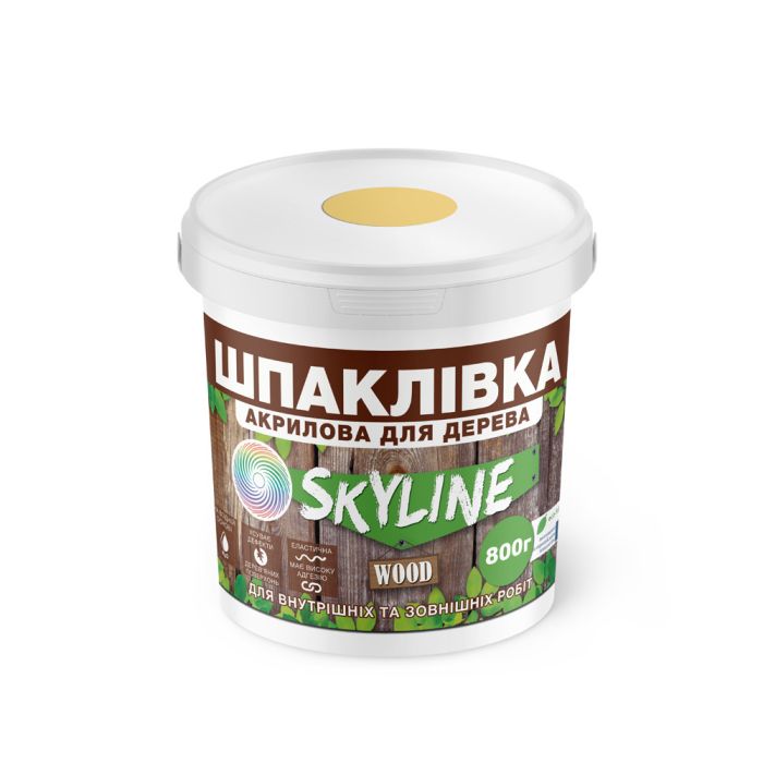 Шпаклівка для дерева готова до застосування акрилова SkyLine Wood Ясен 800 г