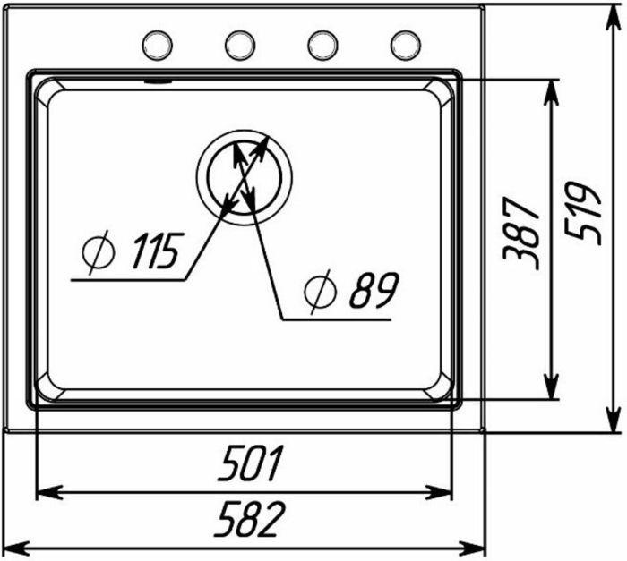 Гранитная мойка для кухни Platinum 5852 VESTA матовая Графит
