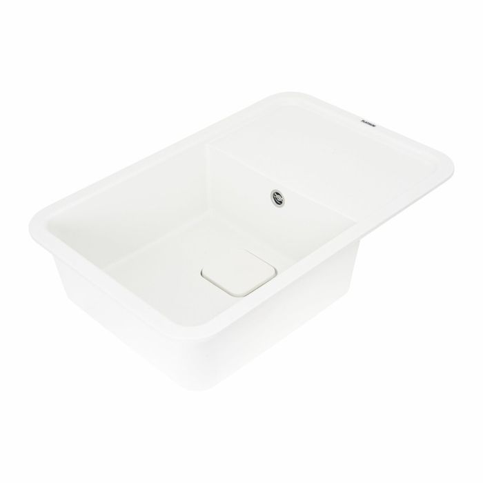 Гранитная мойка для кухни Platinum 7850 CUBE матовая Белая, L