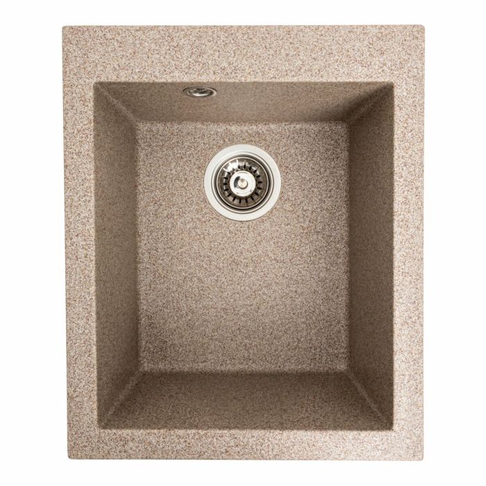 Гранитная мойка для кухни Platinum 4150 SOKIL матовая (карамель), R