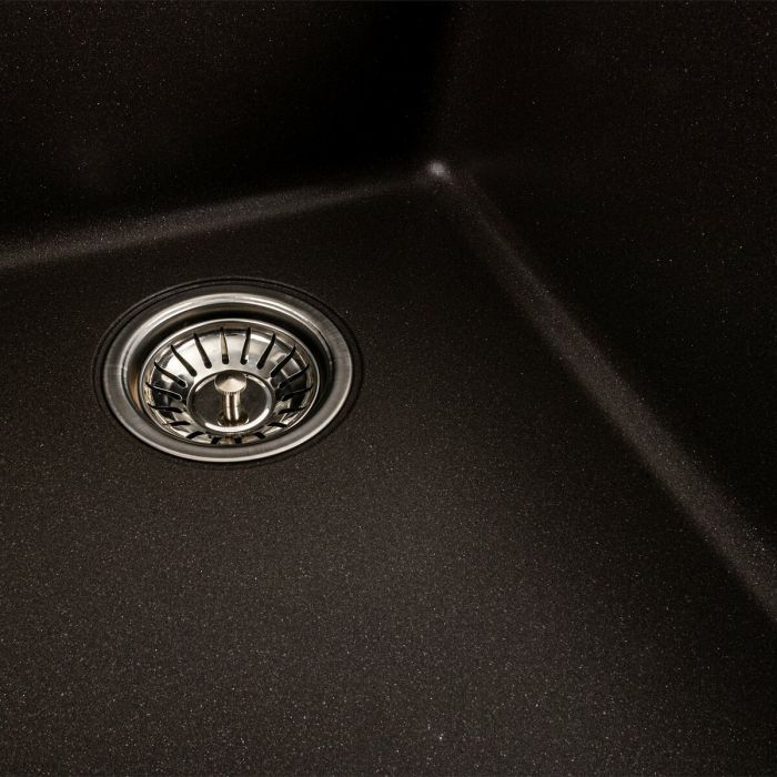 Гранитная мойка для кухни Platinum 9950 PANDORA матовая Темная скала