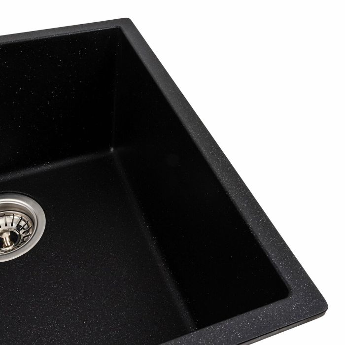 Гранітне миття для кухні Platinum 4040 RUBA матовий чорний металік