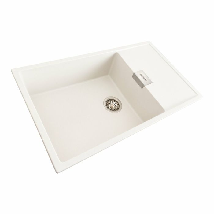 Гранитная мойка для кухни Platinum 8650 DIAMOND матовая (белая), L